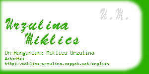 urzulina miklics business card